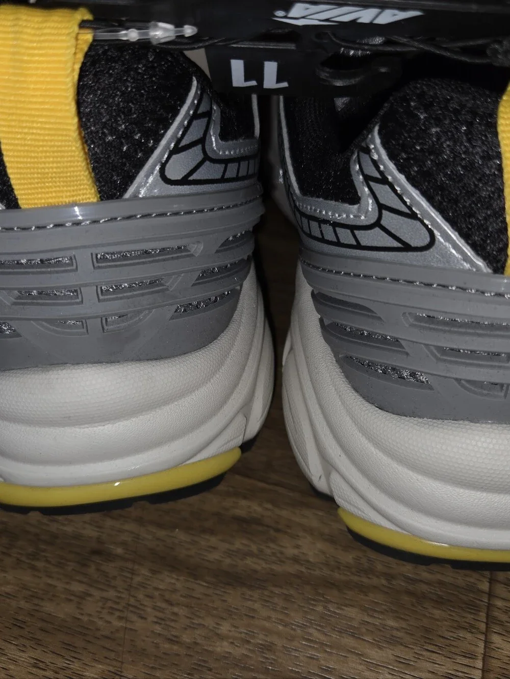 Avia Silver and Yellow Men's Athletic Sneakers